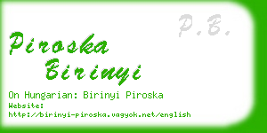 piroska birinyi business card